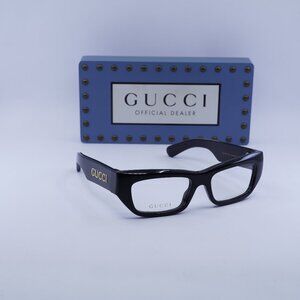 Gucci GG1297O 001 Rectangle Eyeglasses 53mm - Shiny Black